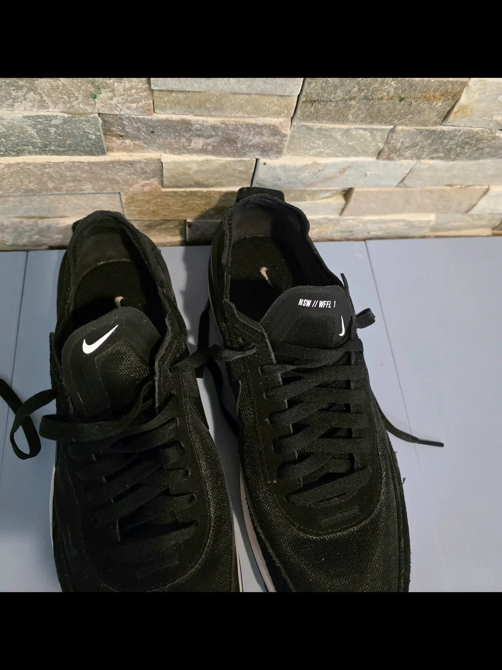 Nike Black Waffle One  Low-Top Sneakers